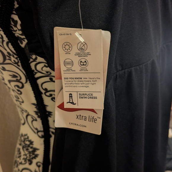 Ladies Black Dress Style Bathing Suit Size 16 - Picture 6 of 10